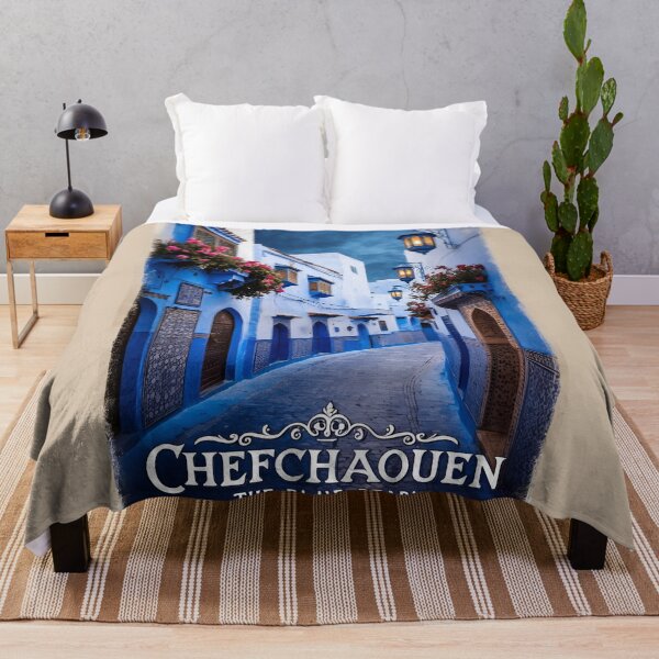 Item preview, Chefchaouen Poster – Vintage Moroccan Blue Pearl Art Print designed and sold by Ceemko's Vintage Corner.
