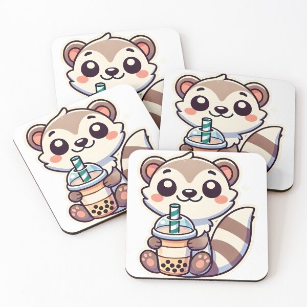Item preview, Frothy Fun Ferret: Boba Bliss in Every Sip! designed and sold by CyberPeakZ.