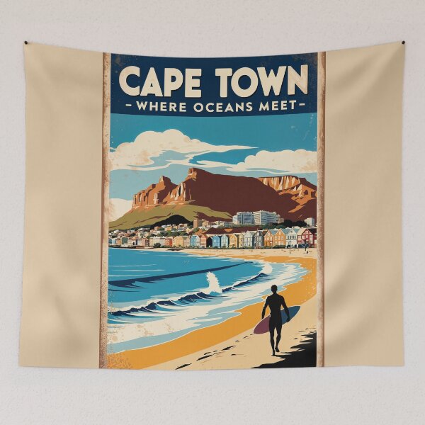 Item preview, Cape Town Vintage Poster – Coastal South African Art Print designed and sold by Ceemko's Vintage Corner.