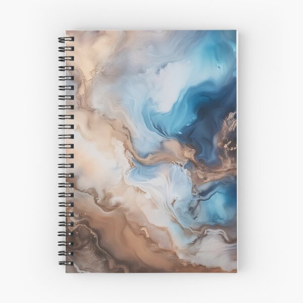 Item preview, Abstract fluid art pattern resembling marble in blue and brown tones designed and sold by homydesign.