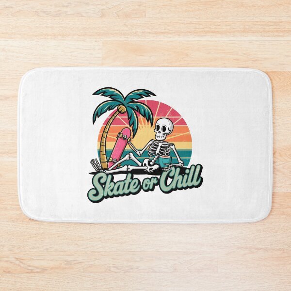 Item preview, Skate or Chill - Retro Skeleton Beach Vibes designed and sold by OldSchoolRetro.