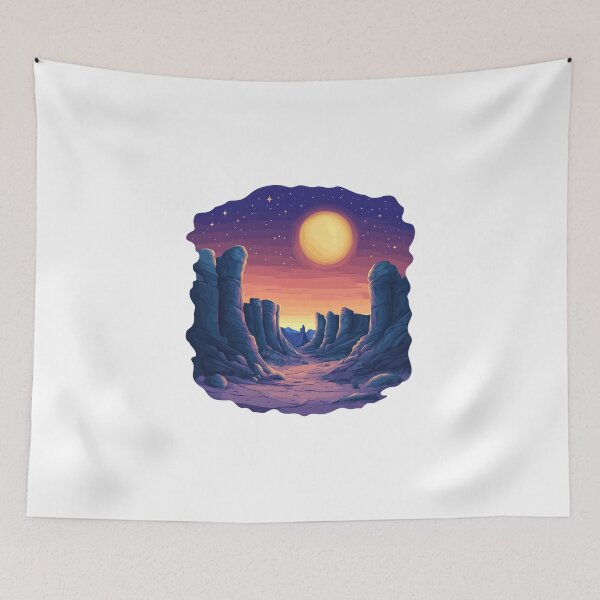 Item preview, Crescent Moon Above Desert Canyon designed and sold by Enea Kelo.