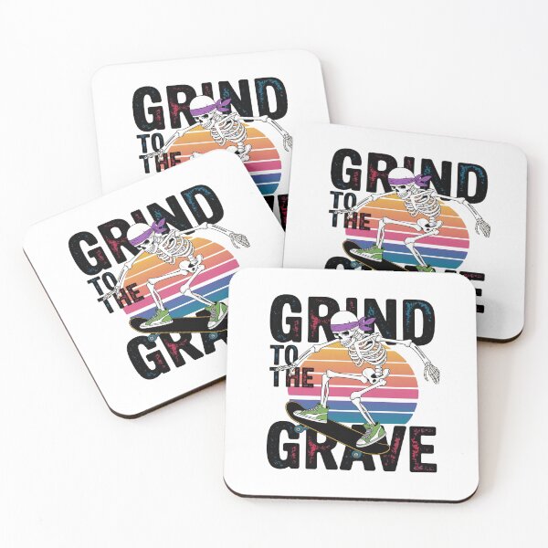 Item preview, Grind to the Grave - Minimalist Skeleton Skater designed and sold by OldSchoolRetro.