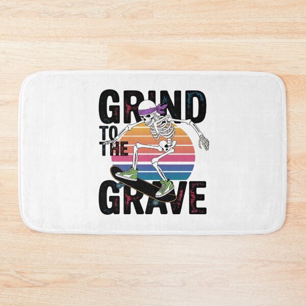 Item preview, Grind to the Grave - Minimalist Skeleton Skater designed and sold by OldSchoolRetro.