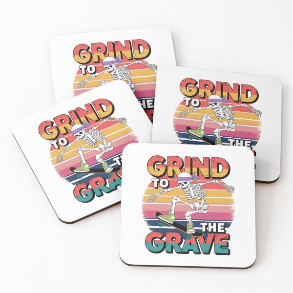 Item preview, Grind to the Grave - Minimalist Skeleton Skater designed and sold by OldSchoolRetro.