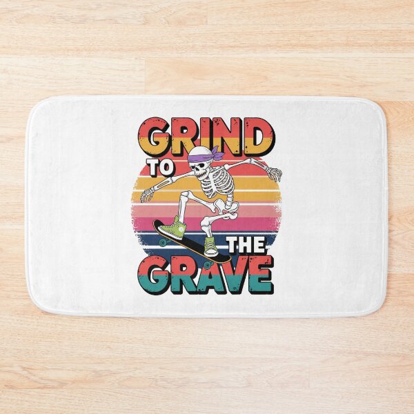 Item preview, Grind to the Grave - Minimalist Skeleton Skater designed and sold by OldSchoolRetro.