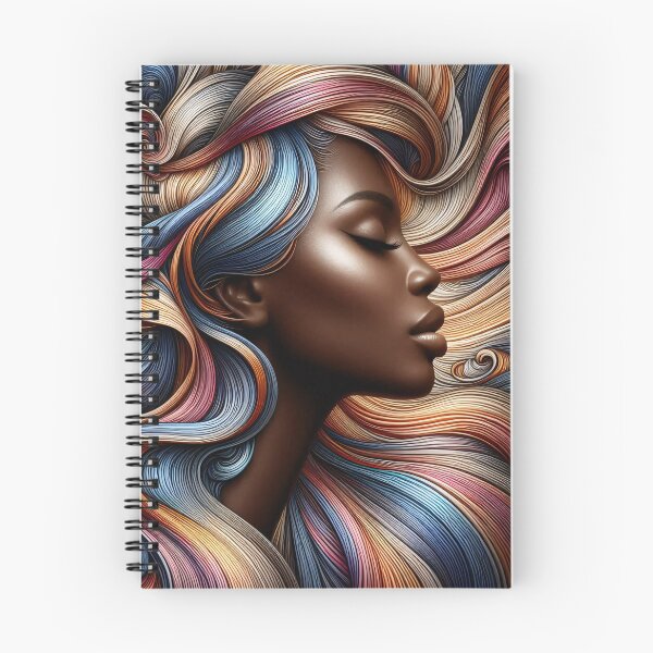 Item preview, Flowing hair transforms into intricate digital waves in a surreal blend of human and artificial intelligence designed and sold by homydesign.
