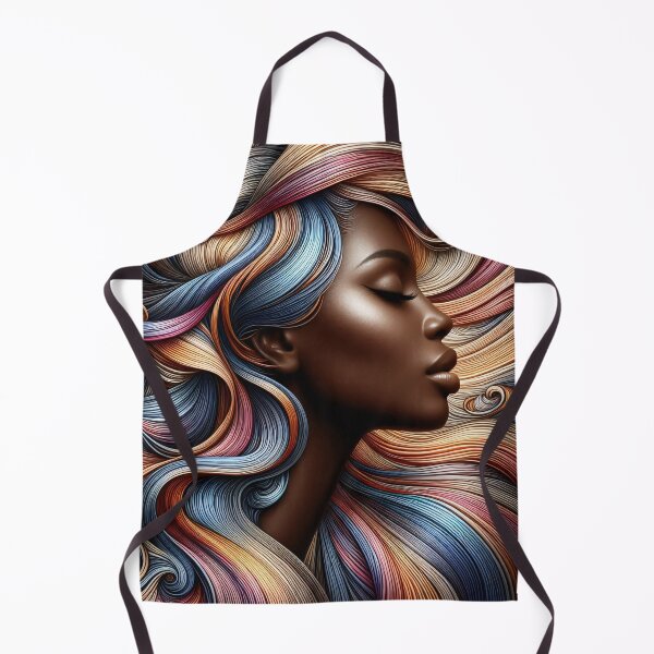 Item preview, Flowing hair transforms into intricate digital waves in a surreal blend of human and artificial intelligence designed and sold by homydesign.