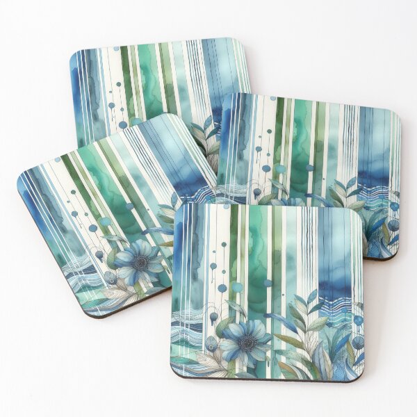 Item preview, flowers and stripes designed and sold by blackwhiteblue.