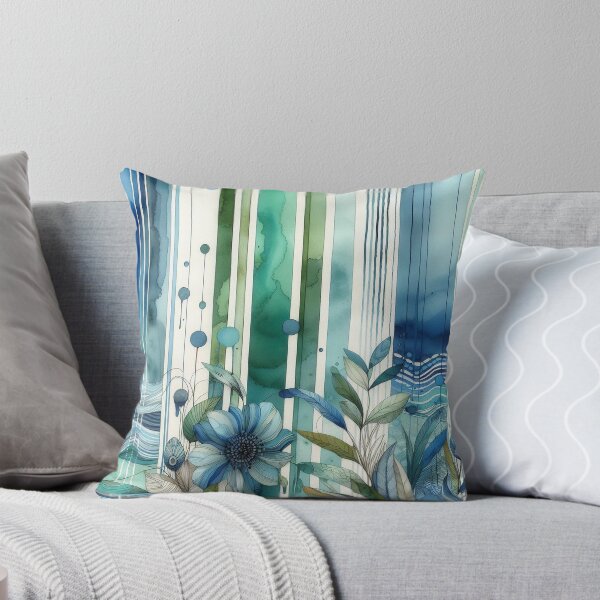 Item preview, flowers and stripes designed and sold by blackwhiteblue.