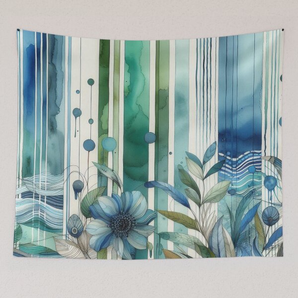 Item preview, flowers and stripes designed and sold by blackwhiteblue.