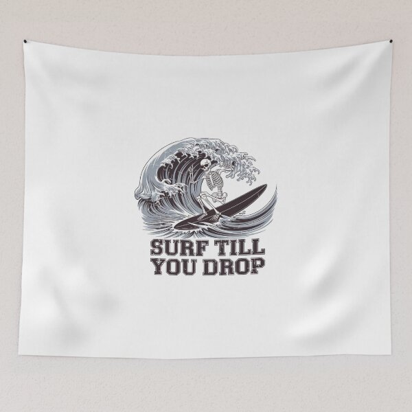 Item preview, Surf Till You Drop - Retro Skeleton Wave Rider designed and sold by OldSchoolRetro.