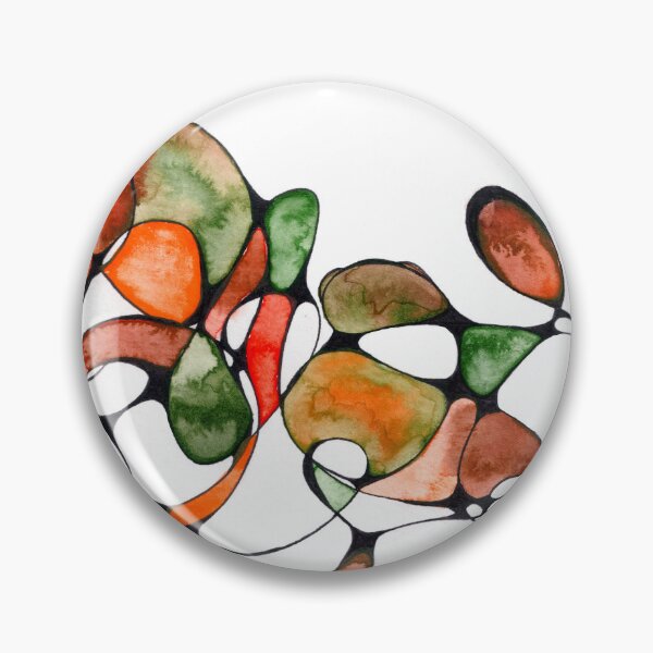 Item preview, Abstract Watercolor Neurographic Art - Orange Green designed and sold by thecolorbirdie.
