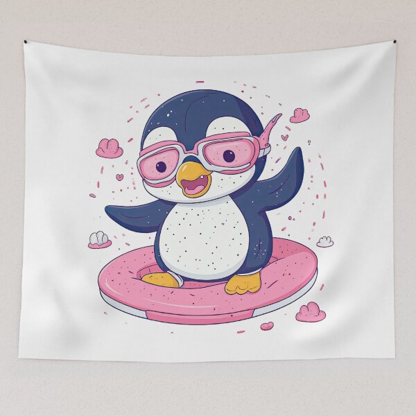 Item preview, T-Shirt Design Trending: PENGUIN ON A DONUT designed and sold by ForeverPrintsOK.