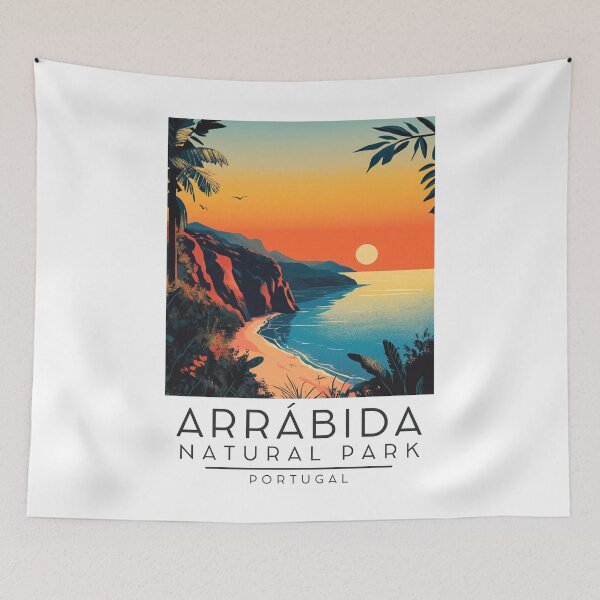 Item preview, A Vintage Illustration of Arrábida Natural Park - Portugal  designed and sold by GoodOldVintage.