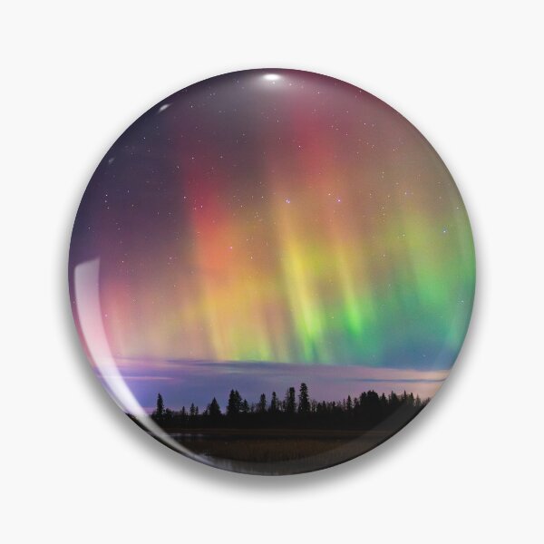 Item preview, Northern Lights Over Winter Lake and Forest designed and sold by Amy Mitchell.