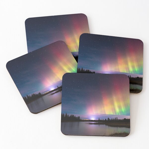 Item preview, Northern Lights Over Winter Lake and Forest designed and sold by Amy Mitchell.