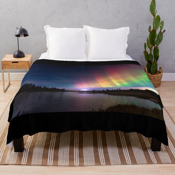 Item preview, Northern Lights Over Winter Lake and Forest designed and sold by Amy Mitchell.