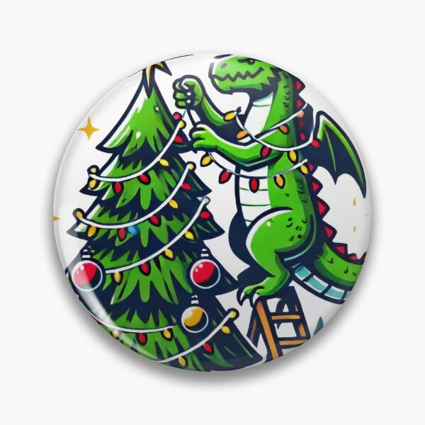 Item preview, Christmas Dragon Decorating a Holiday Tree Design designed and sold by AIARTIST1.