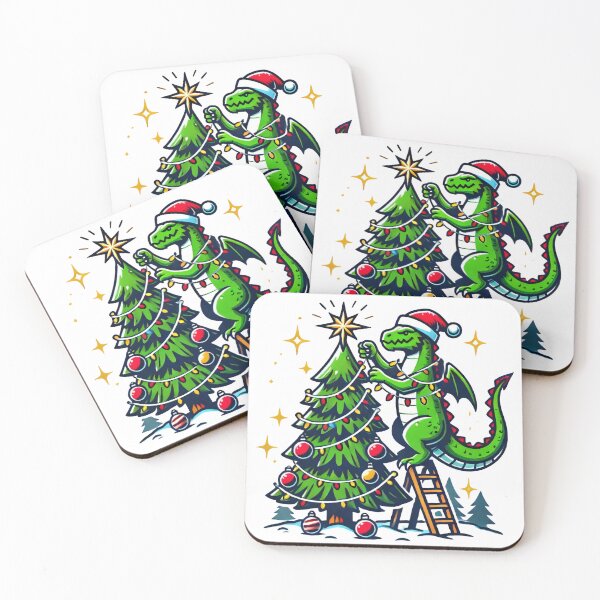 Item preview, Christmas Dragon Decorating a Holiday Tree Design designed and sold by AIARTIST1.