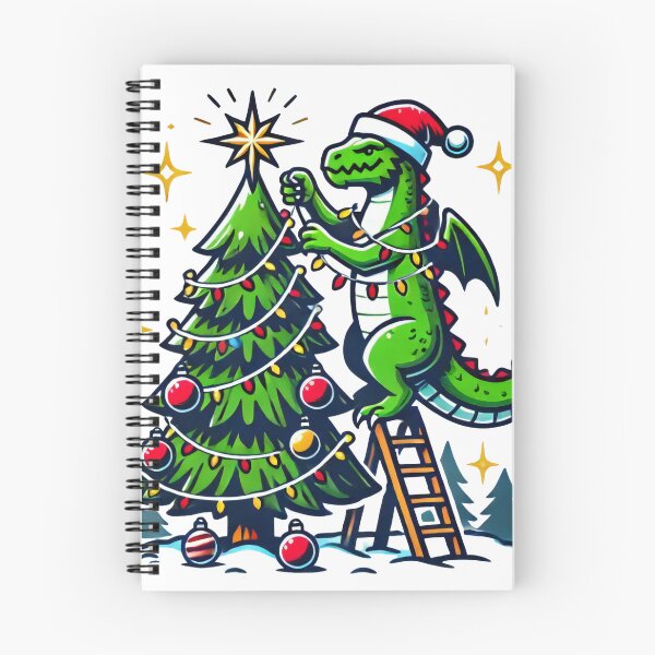 Item preview, Christmas Dragon Decorating a Holiday Tree Design designed and sold by AIARTIST1.