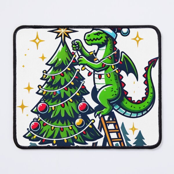 Item preview, Christmas Dragon Decorating a Holiday Tree Design designed and sold by AIARTIST1.