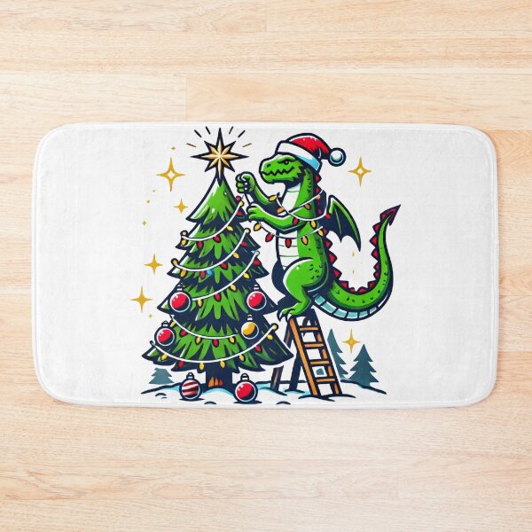 Item preview, Christmas Dragon Decorating a Holiday Tree Design designed and sold by AIARTIST1.