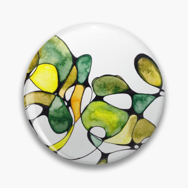 Item preview, Abstract Watercolor Neurographic Art - Yellow Green designed and sold by thecolorbirdie.