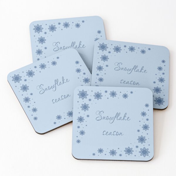 Item preview, Inscription "Snowflake Season" on a light blue background designed and sold by Cherevan.