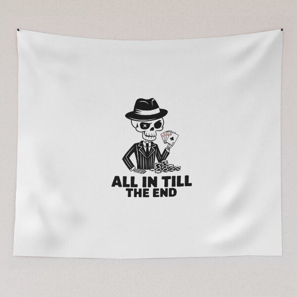 Item preview, All In Till the End - Classic Skeleton Poker Art designed and sold by OldSchoolRetro.