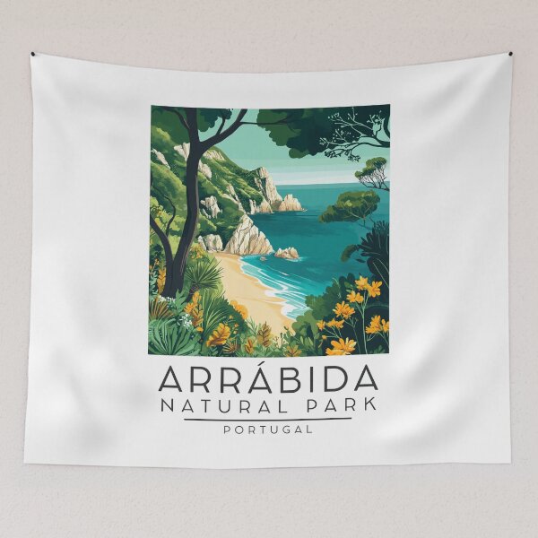 Item preview, A Vintage Illustration of Arrábida Natural Park - Portugal  designed and sold by GoodOldVintage.