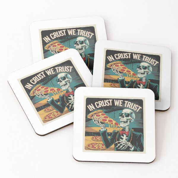 Item preview, In Crust We Trust - Retro Skeleton Pizza Lover designed and sold by OldSchoolRetro.