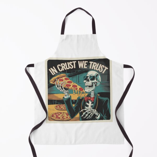 Item preview, In Crust We Trust - Retro Skeleton Pizza Lover designed and sold by OldSchoolRetro.