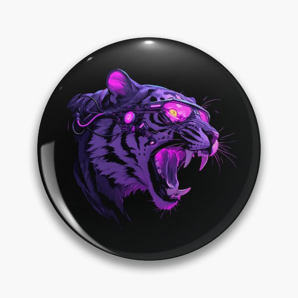 Artikelvorschau, Cyber Tiger / Schwarzer Tiger / Cooles Tier / Cyber Tier / Tierkunst / Tierkrieger / Niedliche Tierkunst / Ästhetische Gaming-Aufkleber entworfen und verkauft von SMARTKIT DESIGNAGENCY.