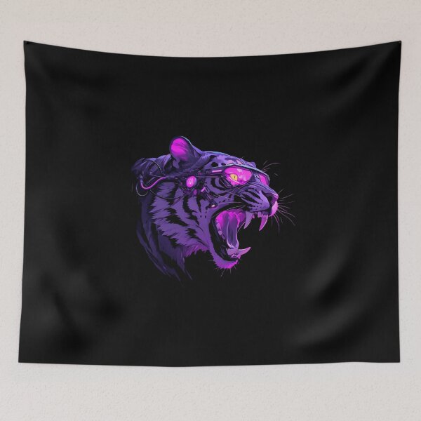 Item preview, Cyber Tiger // Black Tiger // Cool Animal // Cyber Animal // Animal Art // Animal Warrior // Animal Cute Art // Gaming Aesthetic stickers designed and sold by SMARTKIT  DESIGNAGENCY.