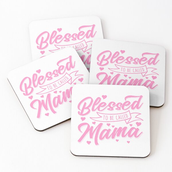 Item preview, BLESSED TO BE CALLED MAMA Pink Hearts Ribbon designed and sold by Darling DeDe.