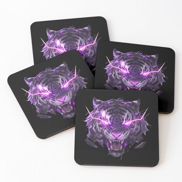 Artikelvorschau, Cyber Tiger / Schwarzer Tiger / Cooles Tier / Cyber Tier / Tierkunst / Tierkrieger / Niedliche Tierkunst / Ästhetische Gaming-Aufkleber entworfen und verkauft von SMARTKIT DESIGNAGENCY.