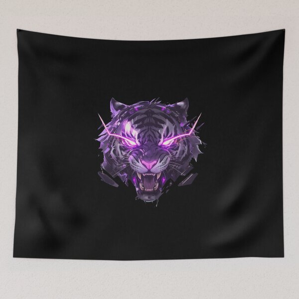 Item preview, Cyber Tiger // Black Tiger // Cool Animal // Cyber Animal // Animal Art // Animal Warrior // Animal Cute Art // Gaming Aesthetic stickers designed and sold by SMARTKIT  DESIGNAGENCY.