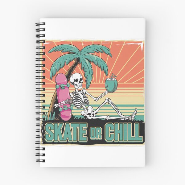 Item preview, Skate or Chill - Retro Skeleton Beach Art designed and sold by OldSchoolRetro.