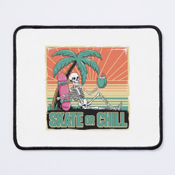 Item preview, Skate or Chill - Retro Skeleton Beach Art designed and sold by OldSchoolRetro.