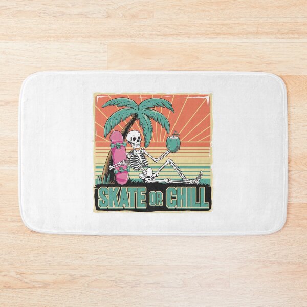 Item preview, Skate or Chill - Retro Skeleton Beach Art designed and sold by OldSchoolRetro.