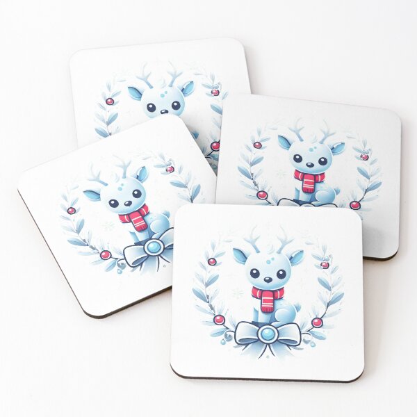 Item preview, Winter Deer in Wreath with Snowy Charm designed and sold by AIARTIST1.