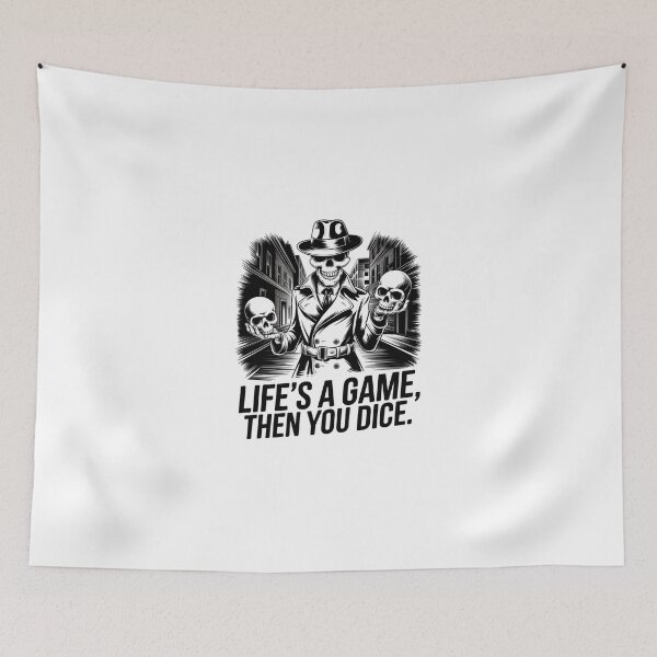 Item preview, Life’s a Game, Then You Dice - Gothic Skeleton Dice Art designed and sold by OldSchoolRetro.