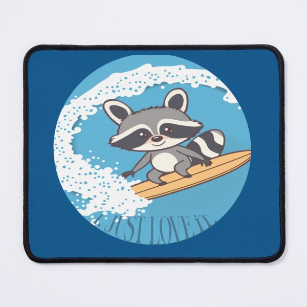Item preview,  kawaii surfer, kawaii surfer holidays, xmas, spring, valentine mug,kawaii surfer racoon mug,, kawaii surfer racoon magnets, magnets,FOODIESART; designed and sold by FOODIESART.