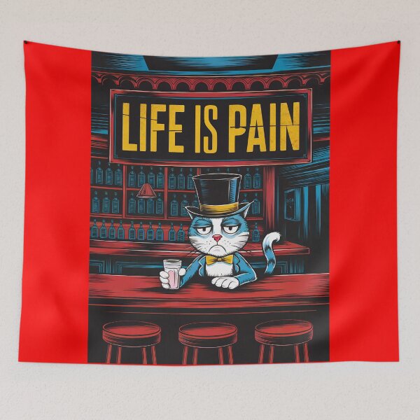 Item preview, Sad Cat - Life is Pain designed and sold by kateds14.
