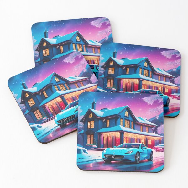 Item preview, Christmas Mansion with Sports Car Display designed and sold by GrizzlyCollective.