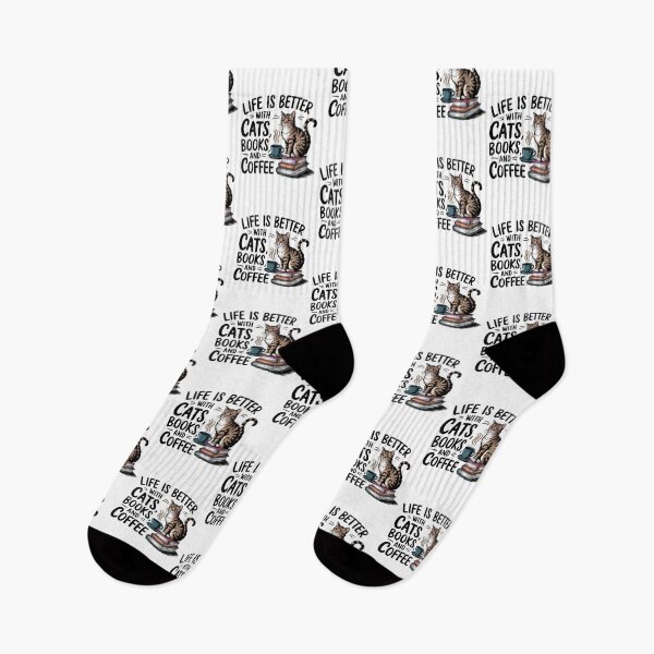 Item preview, Life is better with cats books and coffee designed and sold by SOUFIANE1991.