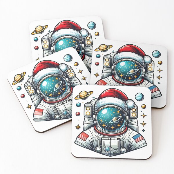 Item preview, Astronaut Santa with Galactic Christmas Vibes designed and sold by AIARTIST1.