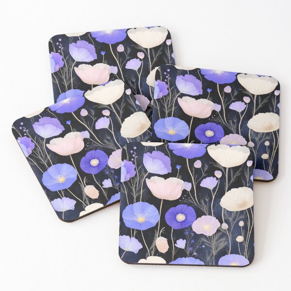 Item preview, Midnight Blossoms - A Dance in Violet and White designed and sold by MindKunst.