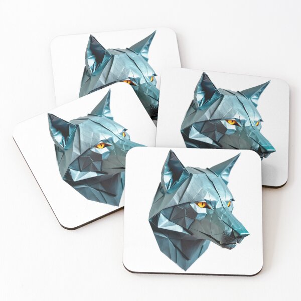 Item preview, Origami Wolf Head in Blue Paper designed and sold by RebelPaintBrush.